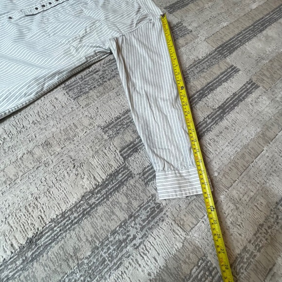 Emerald Isle Weaving Mens Traditional Irish Grandfather Hickory Stripe Shirt L - Picture 8 of 10